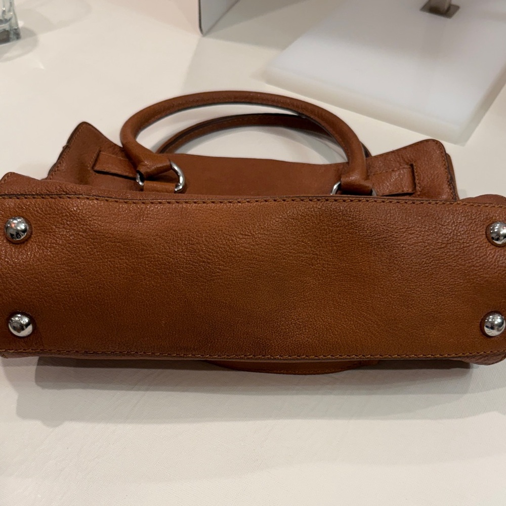 Michael Kors Brown Leather Satchel with Silver Hardware - Picture 4 of 9
